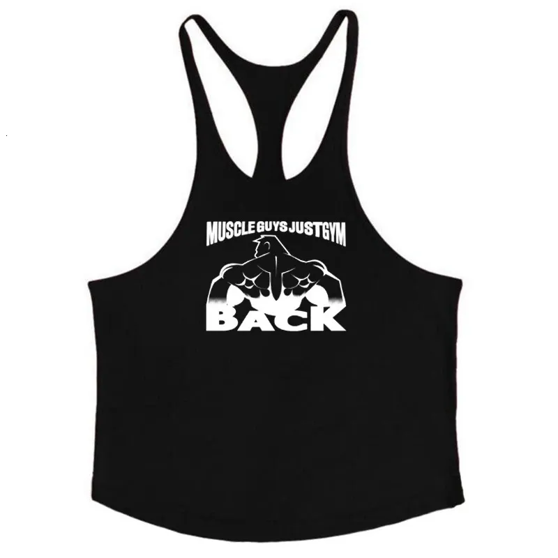 Mens Printed Tank Top Breathable Cool Vest Running Shirt Cotton Tees Bodybuilding Singlet Fitness Sleeveless 240412