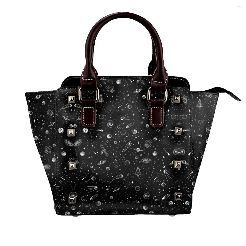 Bolsas de ombro bolsa espacial universo externo handbag de couro de luta de streetwear presente