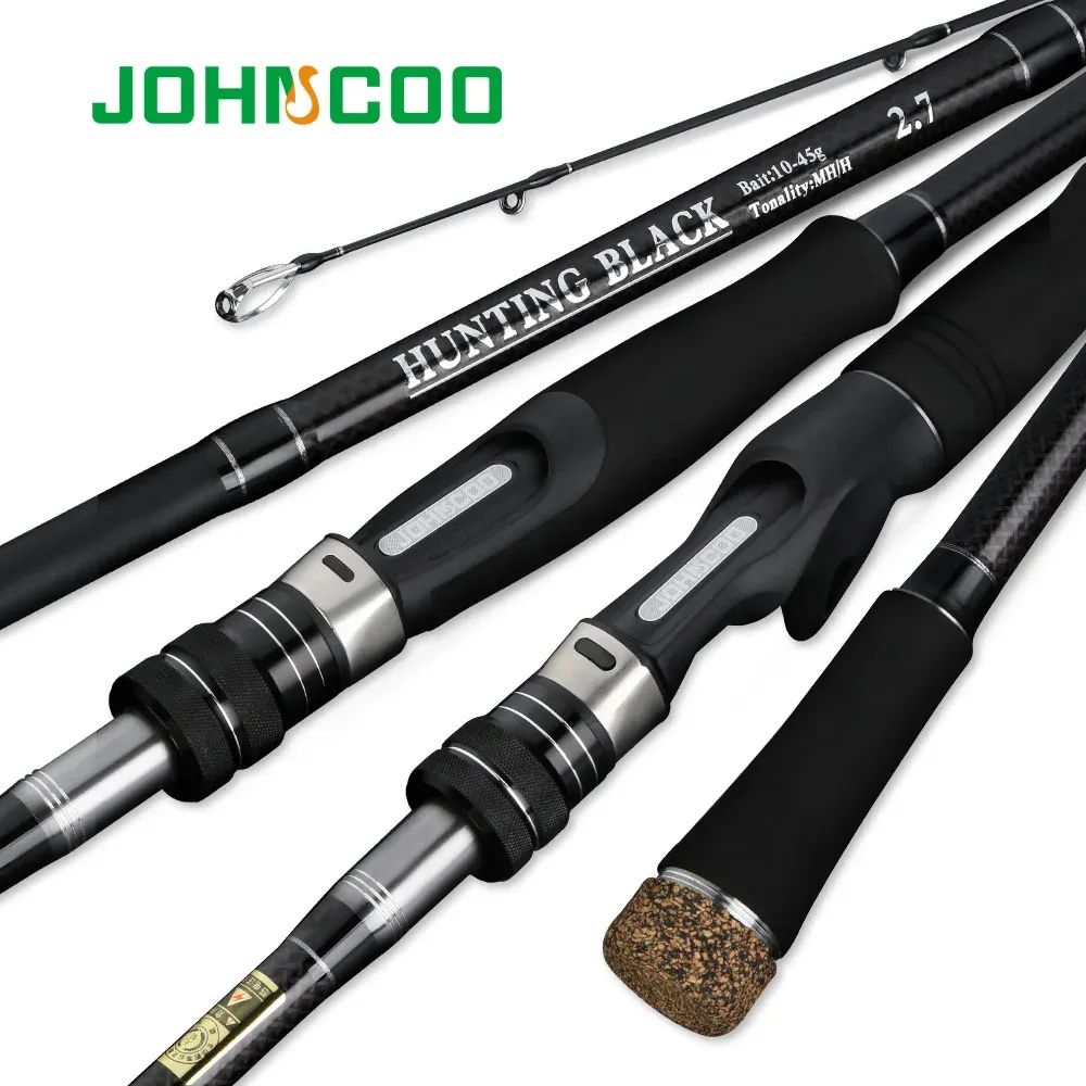 Akcesoria Johncoo Carbon Fishing Rodem 2,7 m 3,0 m MH H Power 1045G Baitcasting Rod Bass Bass Bass Fisher Rod 3 sekcje Spinning Rod