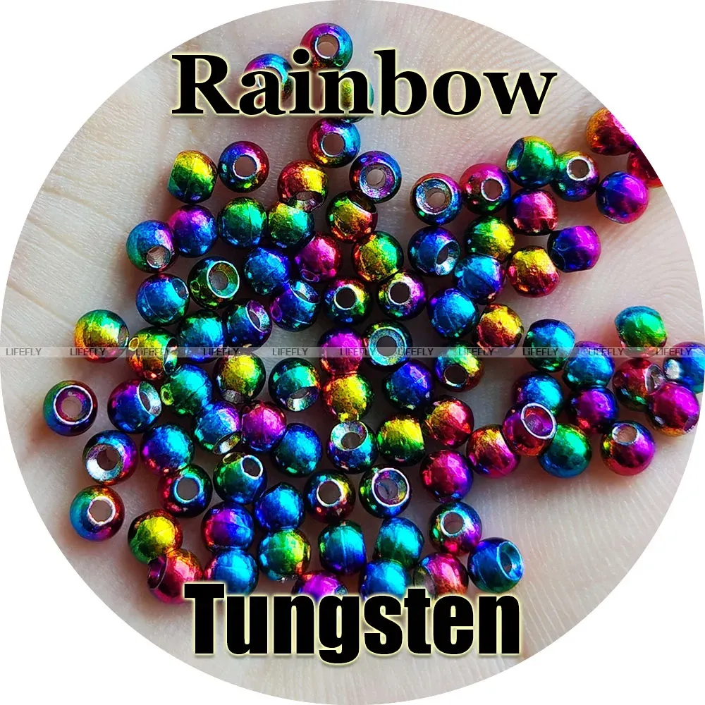 Accessori Colore arcobaleno, 100 perle di tungsteno, contrattaccini, legare, pescare