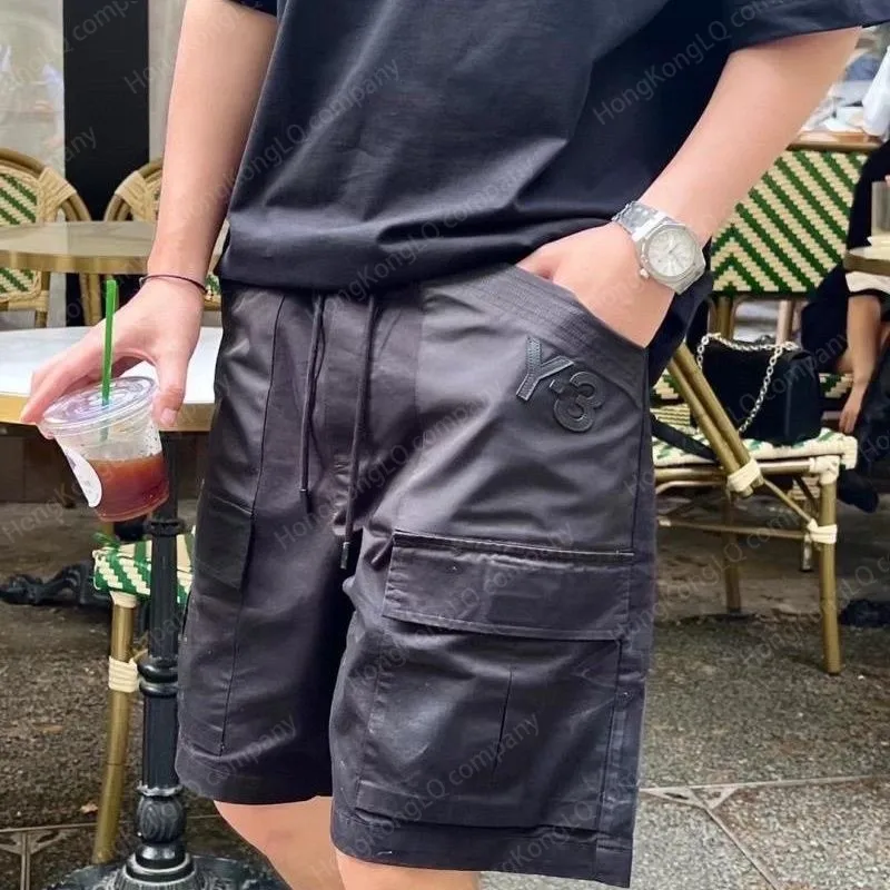 Men shorts y3 esportes usa moda athleisure cargo shorts y-3 letra calça de praia