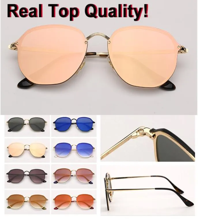 Blaze Designer Sunglasses Square Metal Real Quality Brand Lunettes de soleil UV Protection Gafas pour femmes Homme avec étui en cuir 58 mm8630722