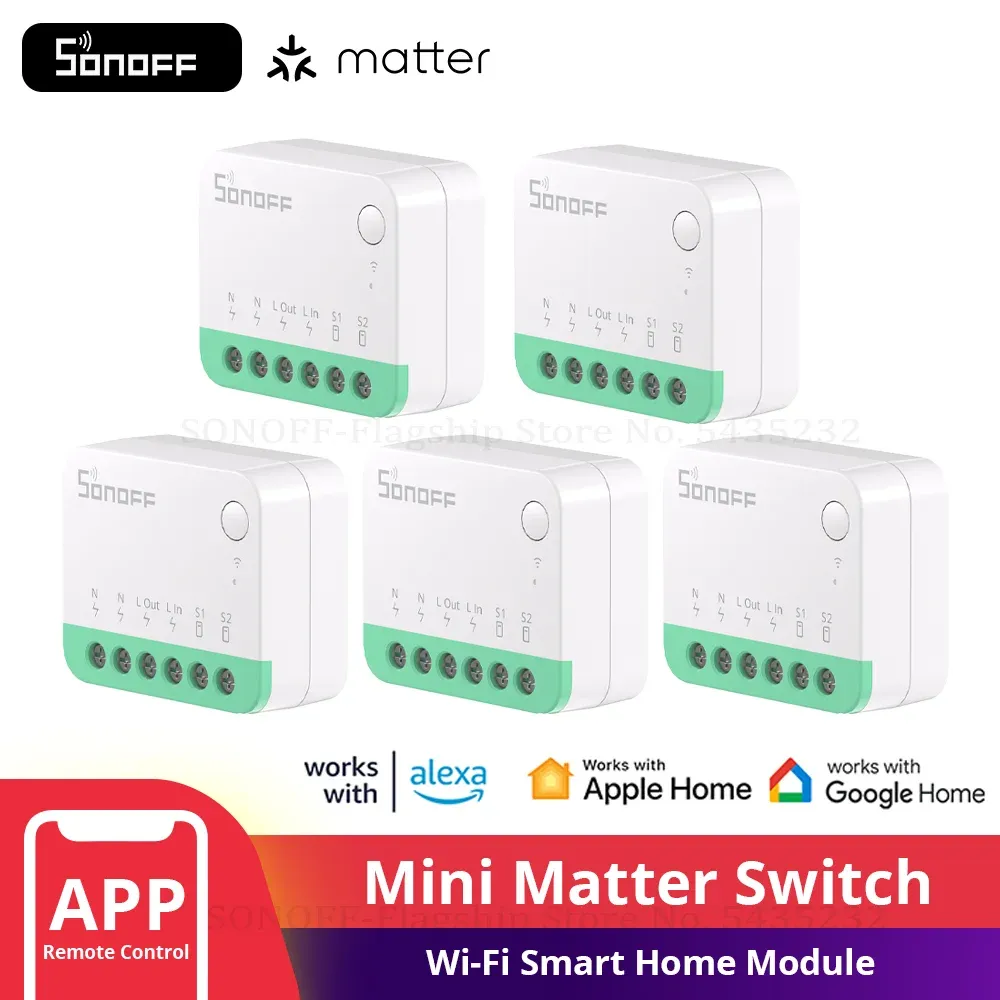 Steuerung 120pcs Sonoff Minir4m Materie WiFi Smart Switch Mini Home Automation Modul Lokale Verbindung für Alexa Google Home SmartThings