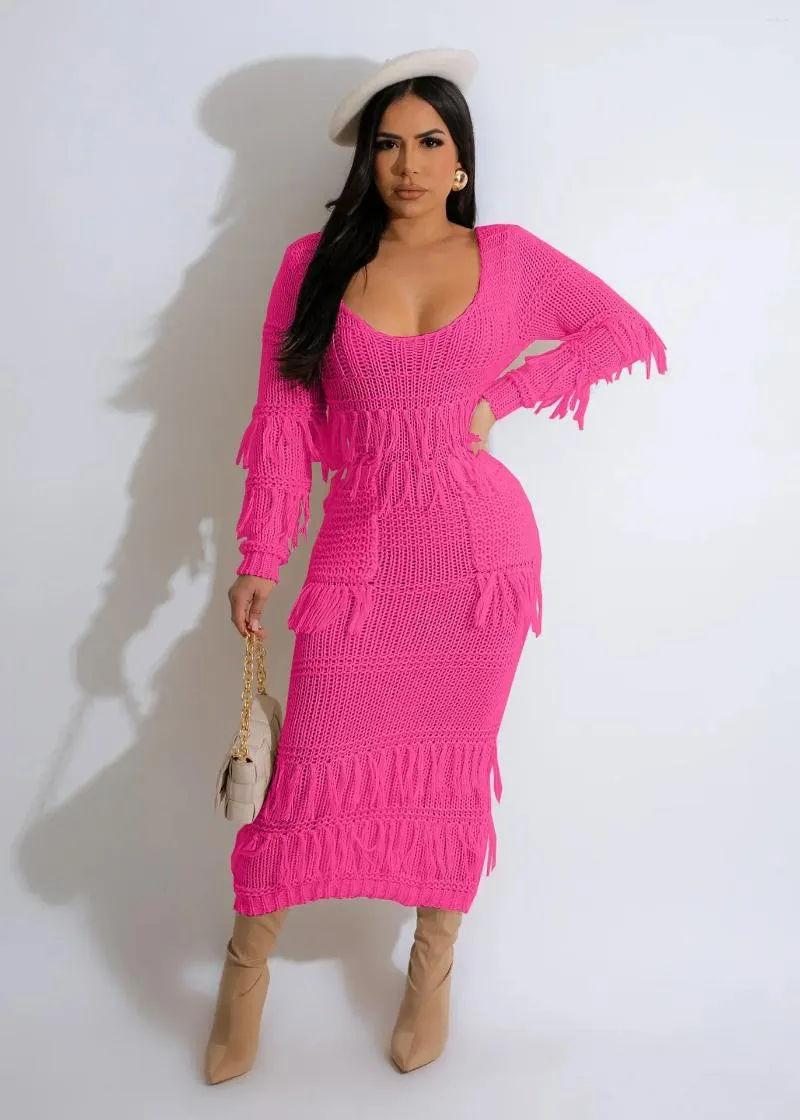 Evening Sweater Dress with Hand Hook Pockets Tassel Long Knitted Bodycon  Vestidos for Women from Dhgate Basic & Casual Dresses - price 43.51