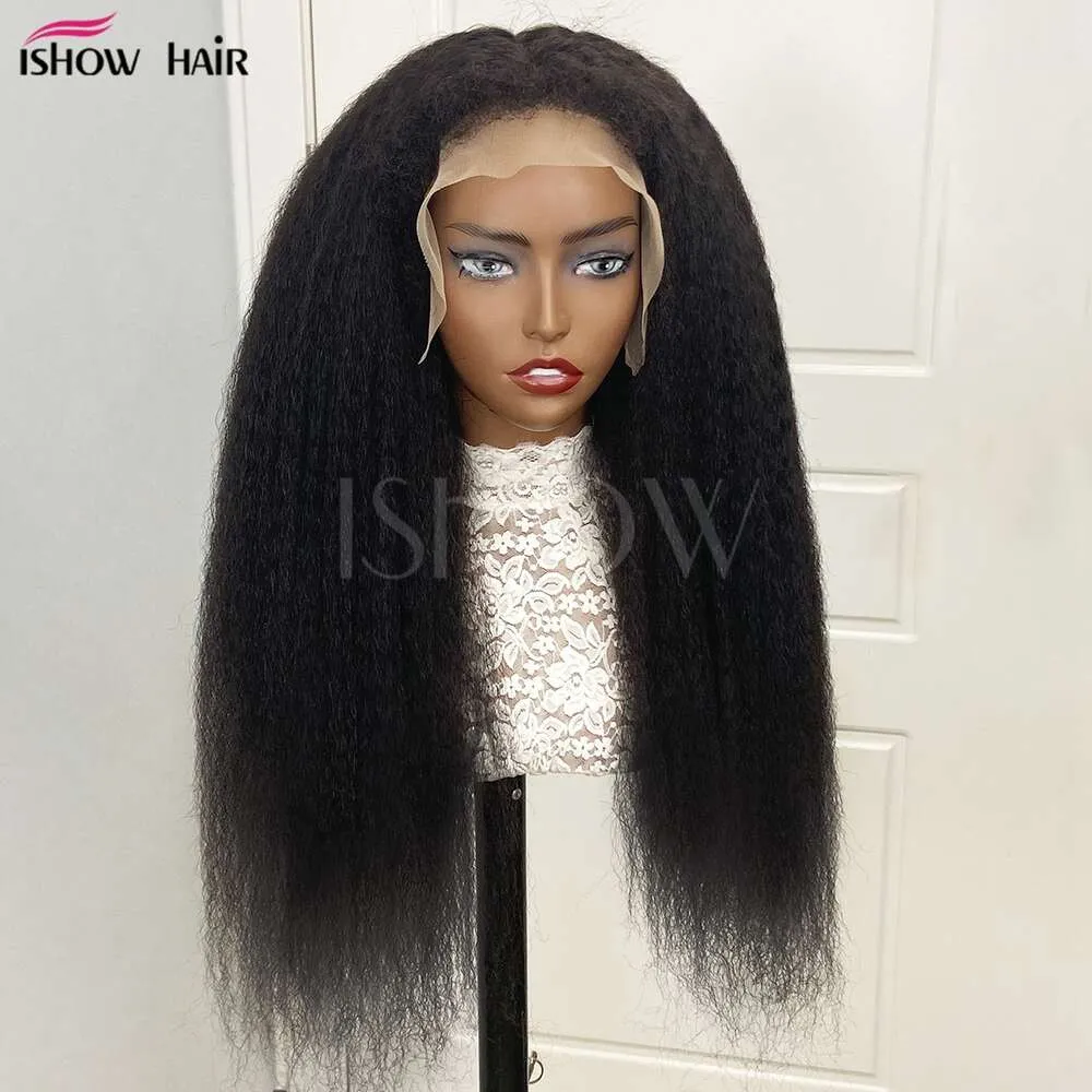 Xuchang Außenhandels Perücke Frontspitze Reales menschliches Haar 4c Yaki Perücke Stirnband menschliches Haar Spitzenperücke