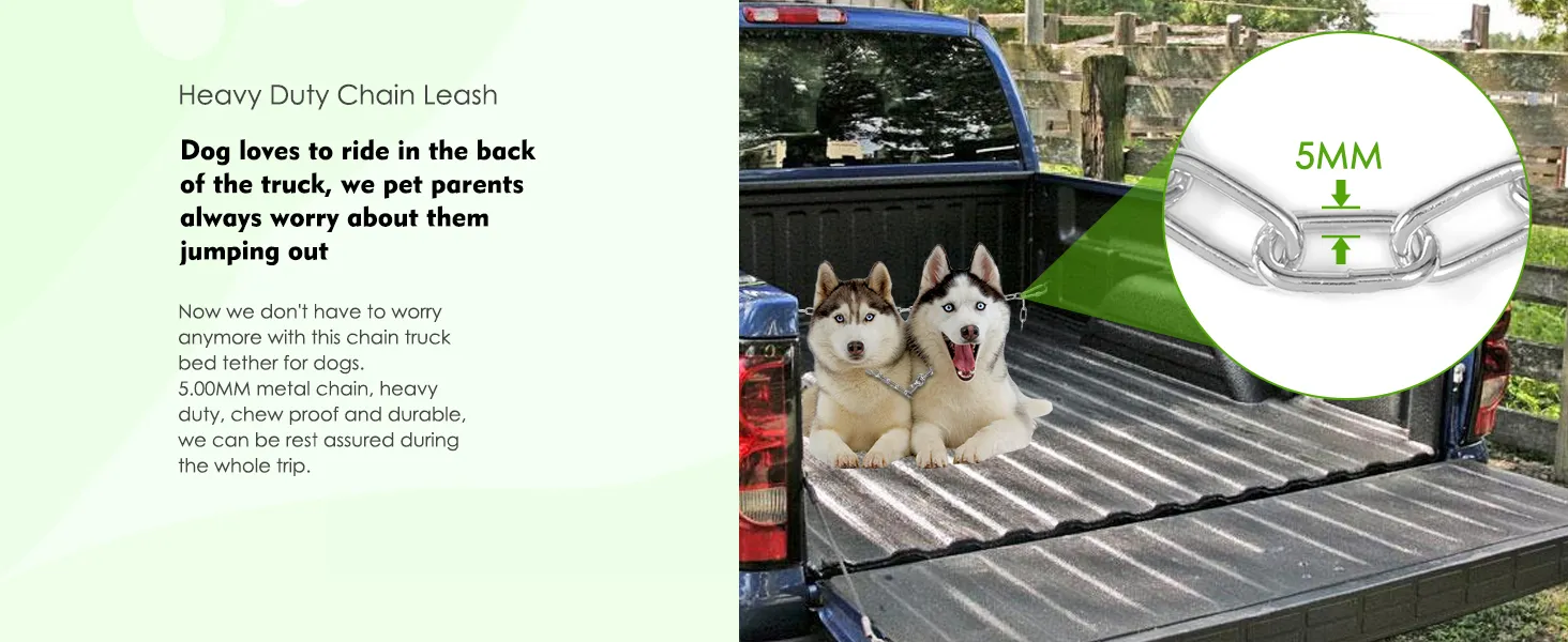 Chew Proof Dog Leash For Truck Bed Heavy Duty Chain Dog Tethers For Two Dogs,  Metal Pet Bed Restraints Tie Down For Pickup Trucks, Cars From Phgate,  $23.41 | DHgate.Com