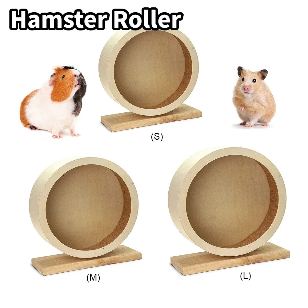 Räder Naturalholz Hamster Rad Running Toy Hamster Roller Wheel -Training kleiner Haustier Sporter Rad Haustier Spielzeug Hamster Accessoires