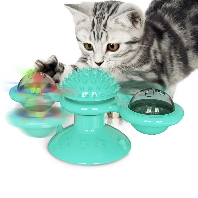 Toys Spin The Windmill Cat Toys Turntable Teasing Cat Toys Scratching Rubbers Cat Brush Pet Supplies Teasing Cats Turntable Toys Ball