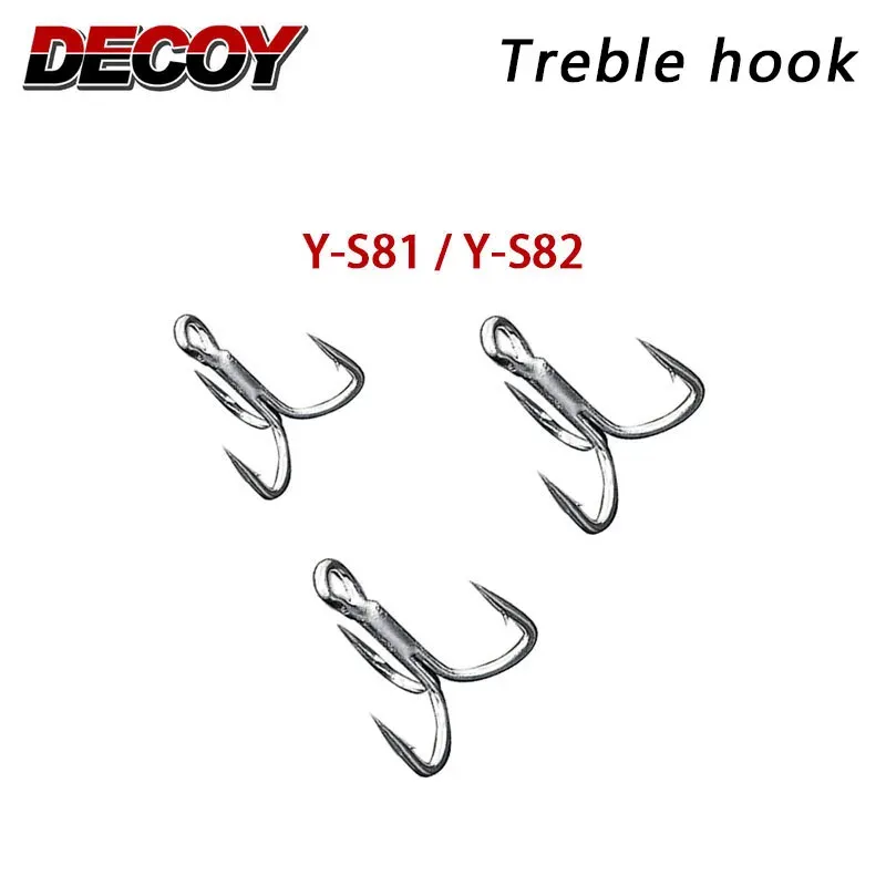 Accessories Japanese original DECOY YS81 YS82 Treble Hook 1# 4# 6# 8# 1/0 3/0 High Carbon Stee Saltwater Fishing Hooks Fishing Tackle