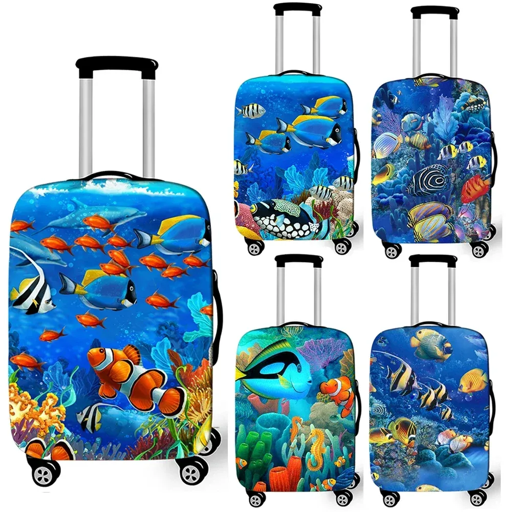 Accessoires Grappig onderwater ZEE DIEREN Print Bagage Cover Elastische kofferafdekking voor reizende antidust trolley -koffers Covers