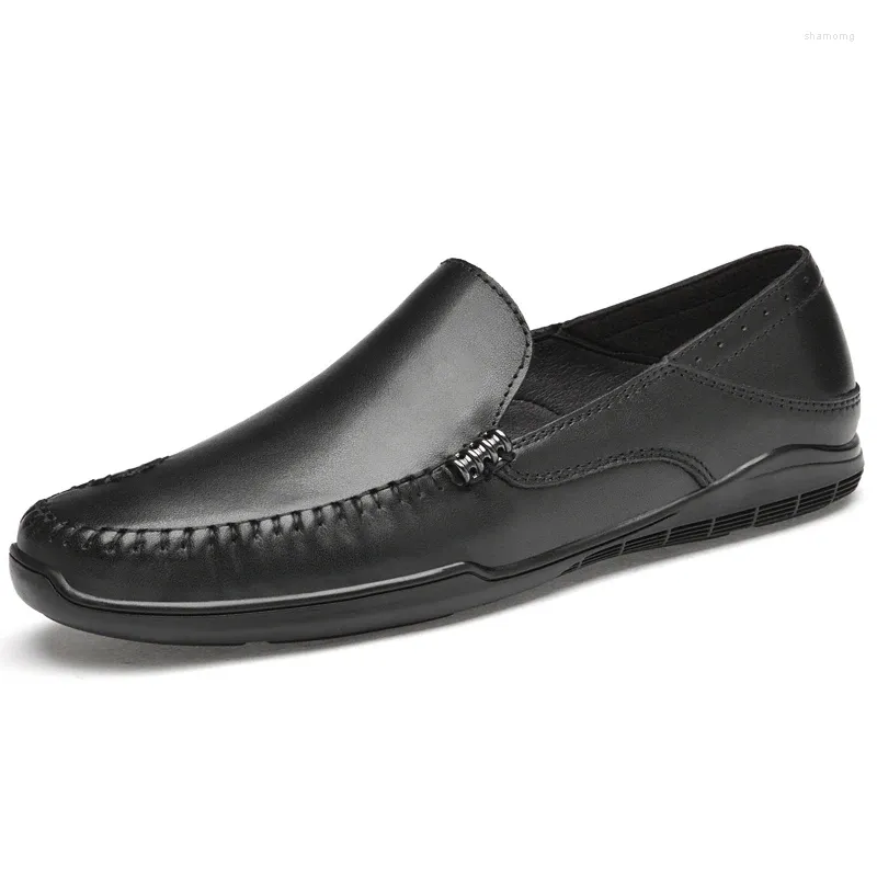 Sıradan Ayakkabılar Erkekler Mokakçıları Gommino Sürüş Penny Loafer Flats İnek Orijinal Deri Düşük Top Kayma Erkek Eğlence İş Ligh