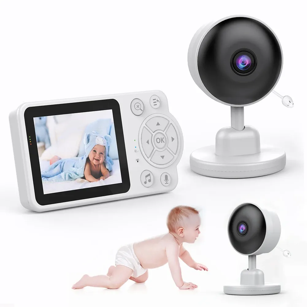 Monitors Video Babymonitor 2.8in LCD Display Monitor Camera Lullabies Cry Detectie Night Vision Temperatuurmonitor voor baby huisdier Eldly