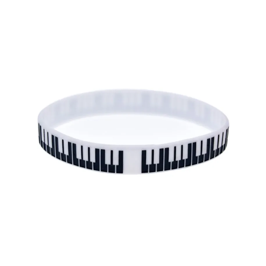 100 st piano key silicone gummi armband bra att använda i alla fördelar gåva för musik fans310z