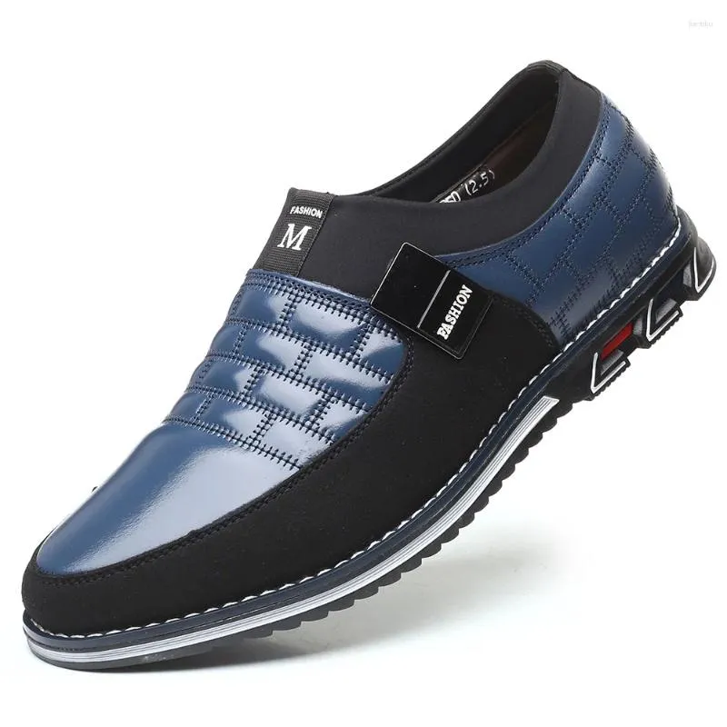Casual Shoes Herren Leder-Sneaker Modetrend flach All-Match Arbeit großer Größe 2024