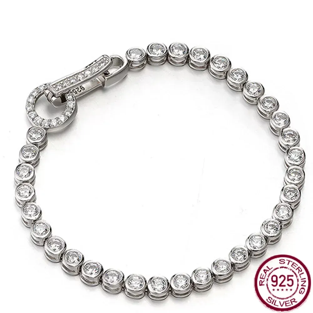 STRANDS 925 SILVER ZIRKON PARTIJ FASH FASHOUD Women's Chain Bracelet Boutique Fashion Wedding Sieraden Groothandel