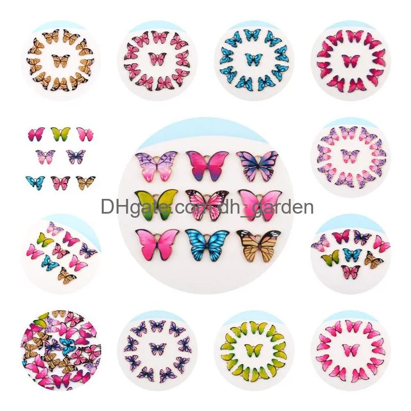 Charms Fashion Colorf Butterfly Clasp Diy Pendants Jewelry Accessories Alloy Drip Oil Keychain Drop Delivery Findings Compone Dhgarden Dh9Pt