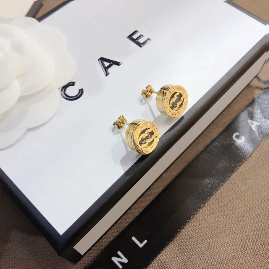 Luxus Frauenohrringe Charme 18K Gold plattiert Ohrring Mode Schmuck Paare lieben Kreis Ohrringe Klassische Accessoires WI219H