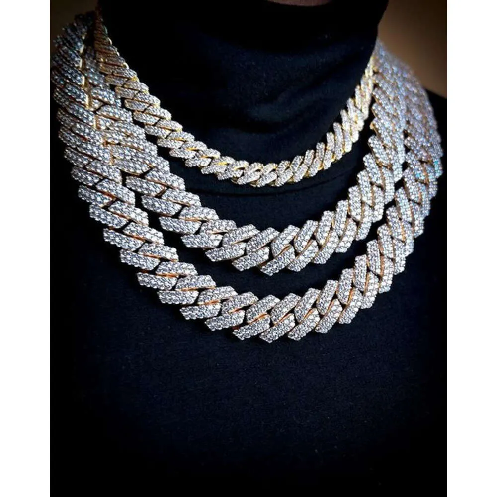Anant Jewels American Luxury Cuba Chain 10mm Moissanite S925 Silver Diamond Men Necklace Prezzo all'ingrosso di alta qualità gioielli di alta qualità