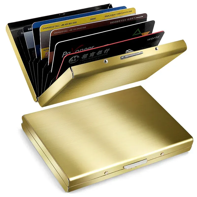 Bags 6/10 Card Slots Storage Box Driver License Storage Card Holder Stainless Steel AntiTheft Brush bank Credit Card Metal Card Bag