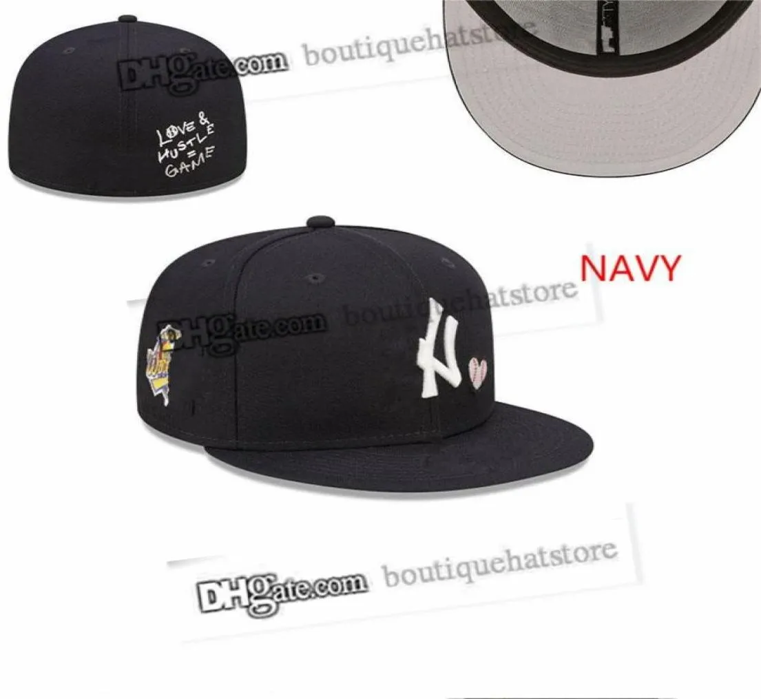 2023 Men039s Baseball Fitted Hats Classic Navy Blue Color Hip Hop new York Sport Full Closed Design Caps Chapeau 1996 Stitch He8108735