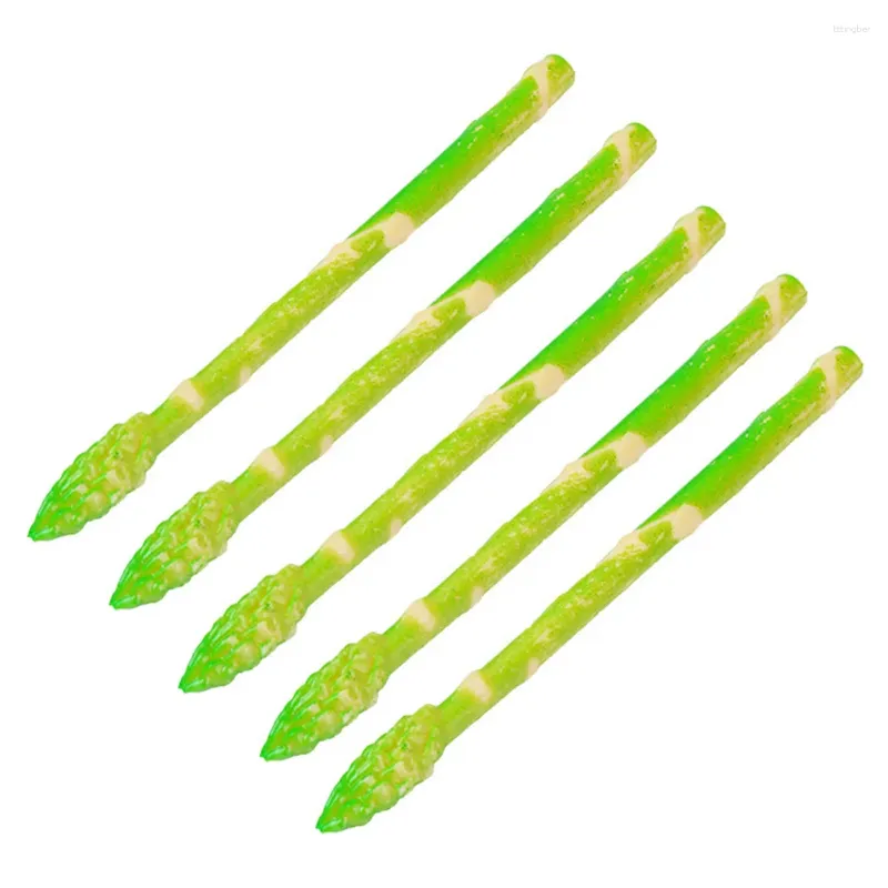 Decorative Flowers 5 Pcs Artificial Simulated Asparagus Vegetables Showcase Prop Pvc Rustic Kitchen Decor