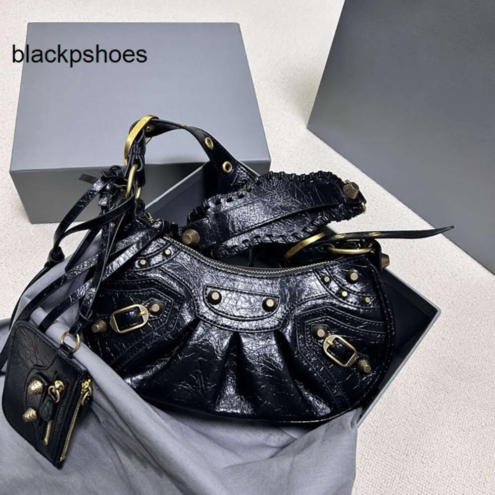 Balencig le Cagole Sacs Moto-cycle Croissant Femmes Sac Moon Hobo Sobrage à main Sac à main