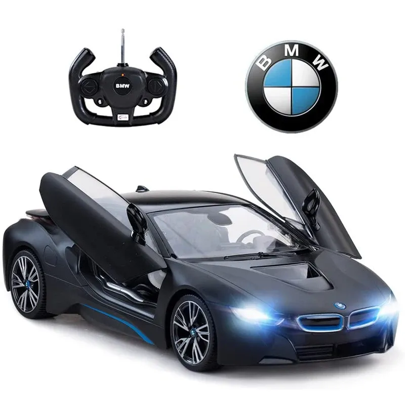 CAR BMW I8 RC CAR 1:14 Skala zdalna zabawka Radio Model samochodowy Auto Otwarte drzwi Prezent dla dzieci dorosłych Rastar