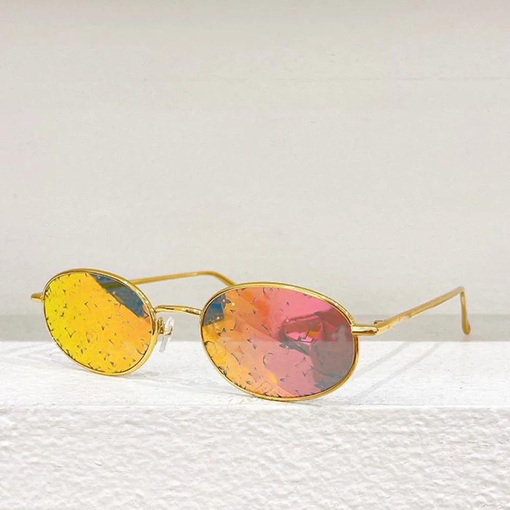 Designer damer elliptiska metall ramglasögon ovala solglasögon damer utomhus lyxiga strandglasögon fashionabla små ram kvinnor solglasögon