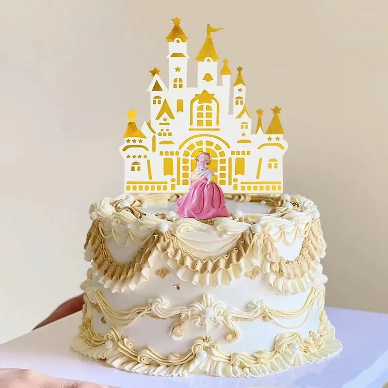 Zapasy imprezowe 5pcs Castle Princess Cake Topper na urodziny