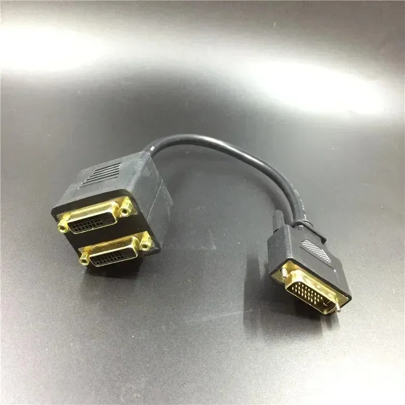 2024 1x2 DVI-Splitter-Adapter-Kabel 1-DVI-männlich an DVI24+1 Frau 24K Goldanschluss für HD1080P HDTV-Projektor-PC-Laptop für DVI-Splitter