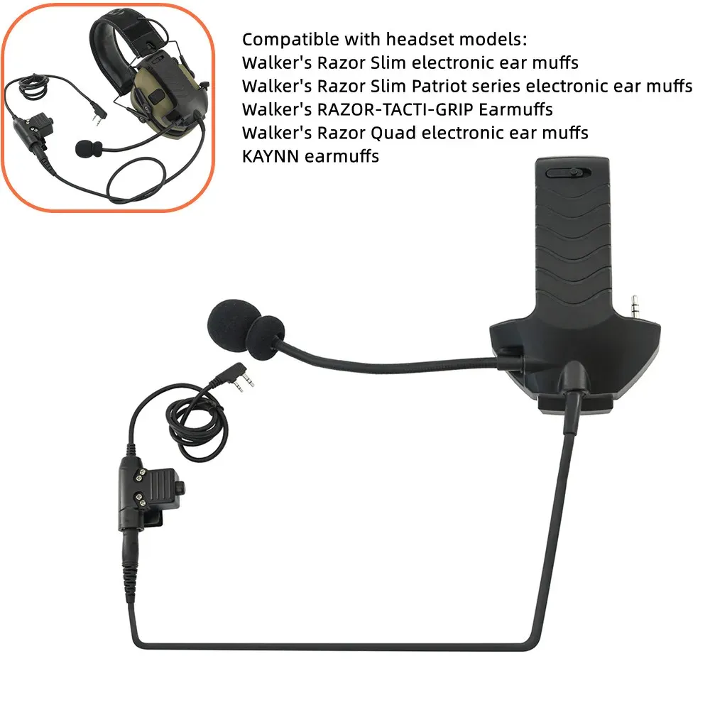 Blades 2023 Neues taktisches Headset Electronic Shooting Ohrschützer -Adapter Externes Mikrofon -Kit für Walkers Razor Electronic Ohrschernungen
