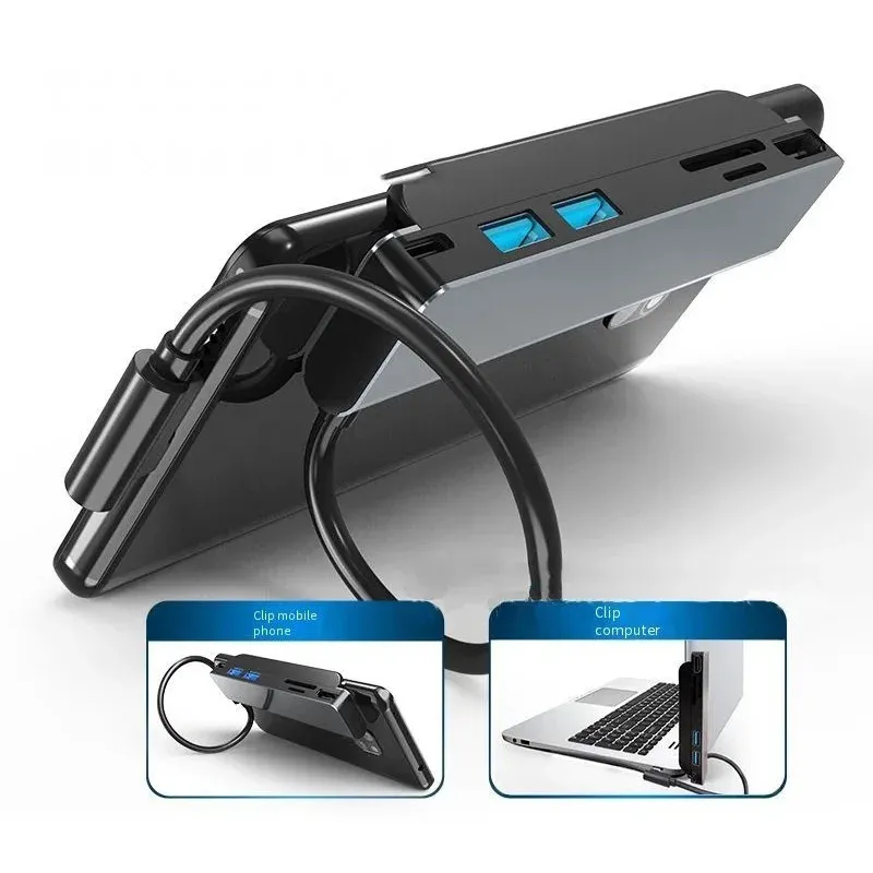 Hubs Type C HUB Laptop Phone Tablet Side Mount Connect Bracket Clip USB C Splitter Extend Converter for Macbook Data Charging Dock