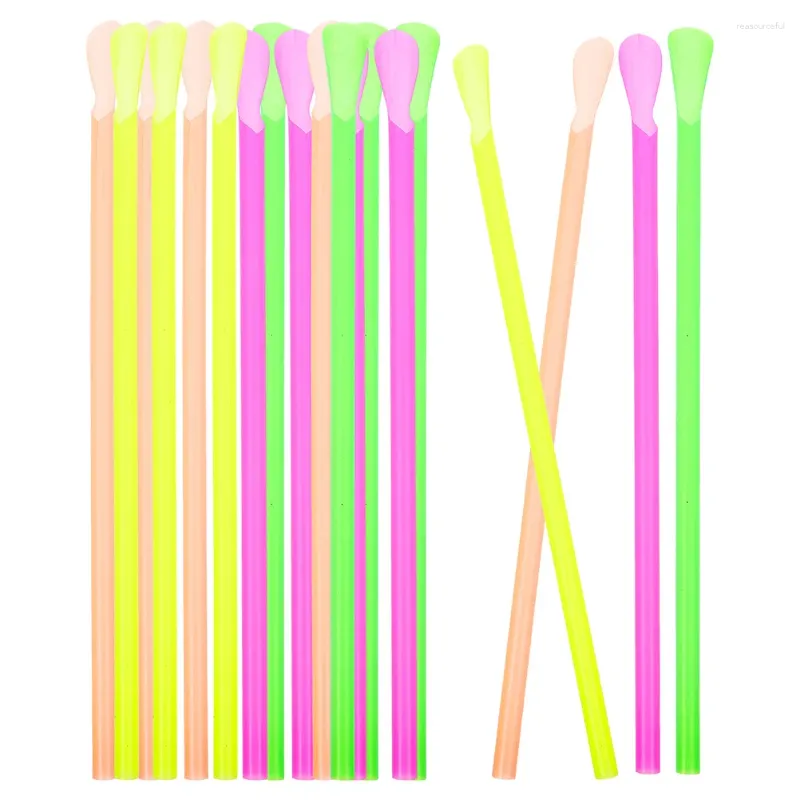 Coppe usa e getta cannucce 400 pezzi Fluorescenza S Snow Cone Spoon PP Party Strumenti