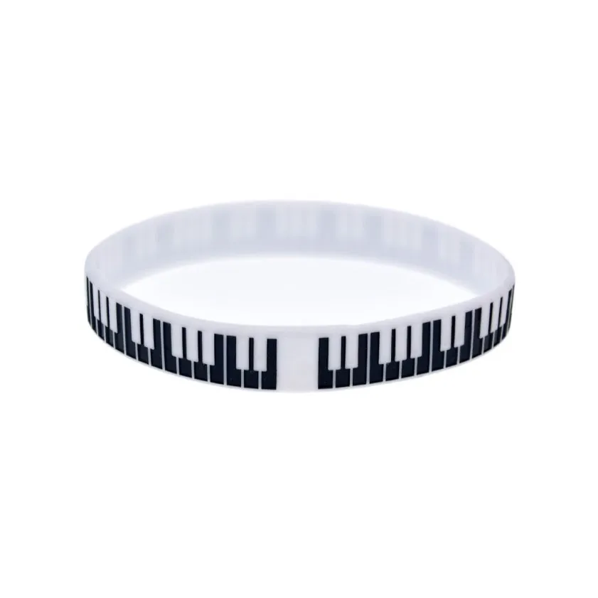 100PCS Piano Key Silicone Rubber Bracelet Great To Used In Any Benefits Gift For Music Fans304w