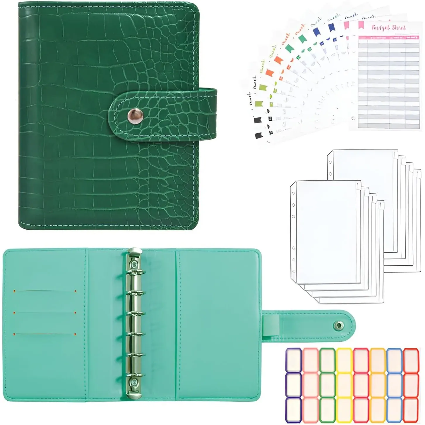 Borse budget legante denaro risparmio portafoglio A7 Binder budget planner con buste in contanti con zipper pvc tasche adesivo per denaro