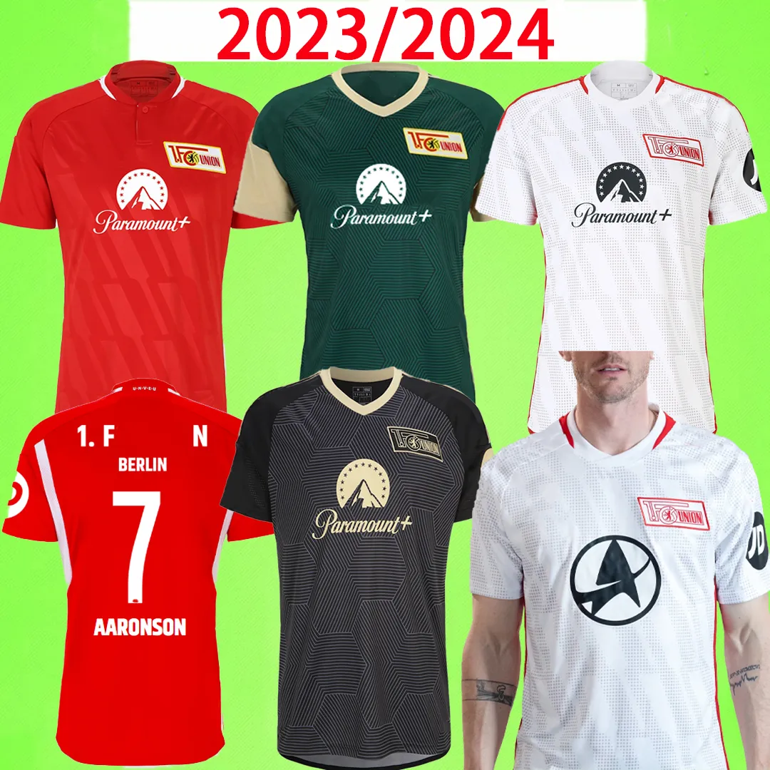 23/24 Union Berlin Mens 축구 유니폼 Aaronson Fofana Becker Becker Kral Khedira Laidouni Behrens Khedira Diogo Leite Doekhi 2023 2024 Football Shirts T Special Edition