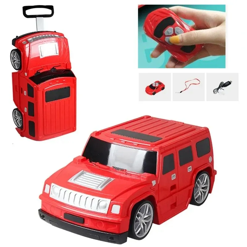 Carry-Ons Kinder Fernbedienung Koffer Auto Style Reisetwierküche für Jungen für Jungen auf Koffer Kinder Rolling Gepäck Koffer