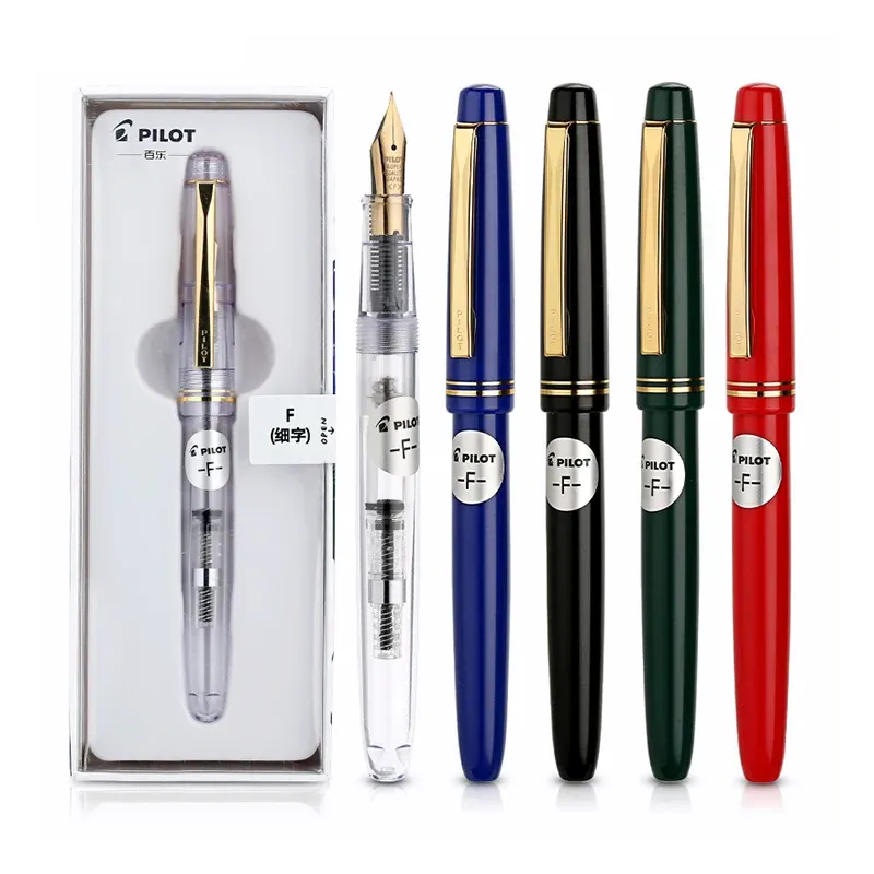Pens Piloot Nieuwe originele Iridium Fountain Pen FP78G 78G+ 22K Verbeter Gouden EF F M NIB Inks Converter Gift Box Vervangbare inktpennen