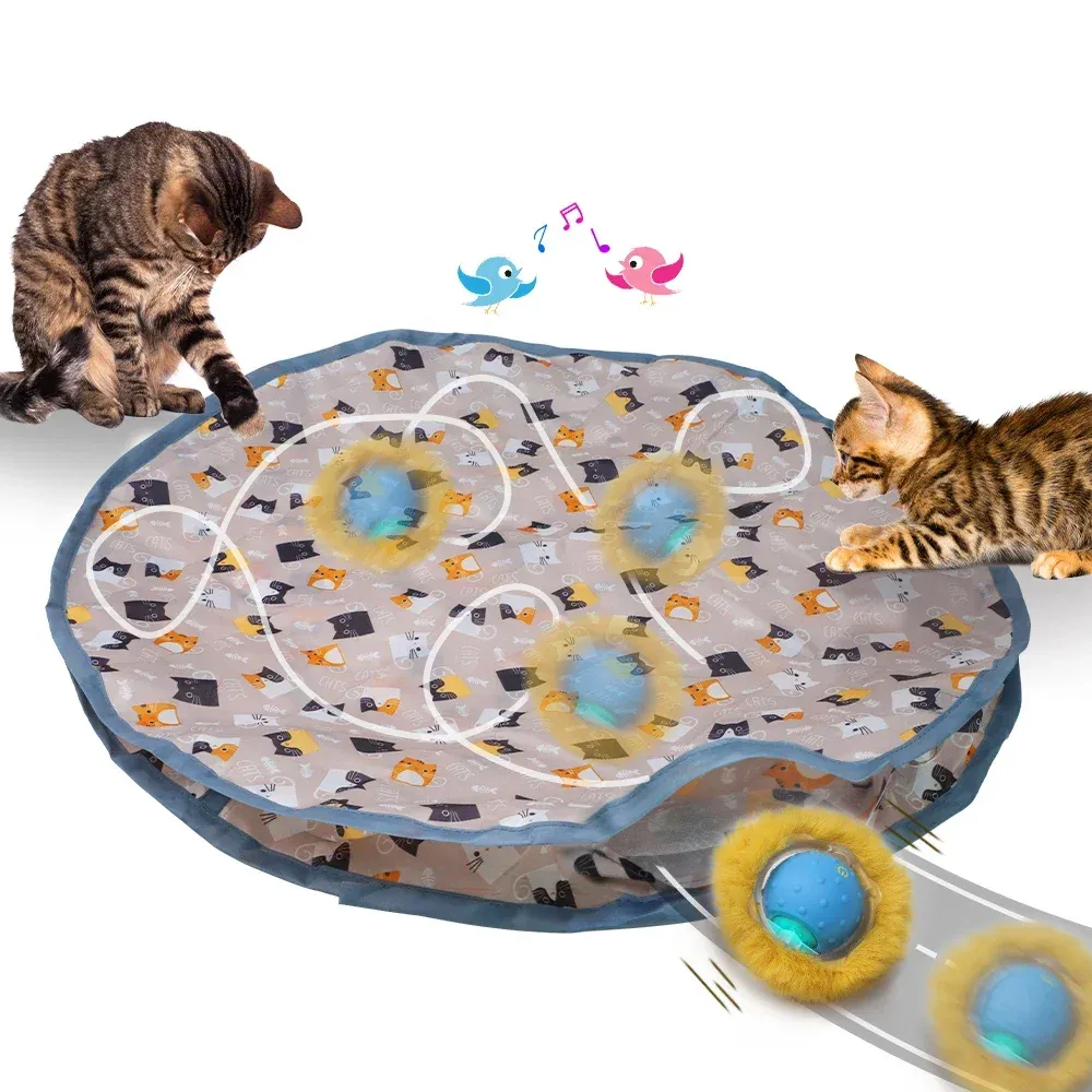 Spielzeug rollt in Beutel Katzenspielzeug Interaktive Ball Hide and such Cat Catching Game Ball Motion Aktivieren Sie Chirping Smart Cat Toy Toy Übung