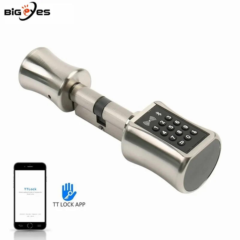 Kontroll DIY REPLACEMEN Electric Thumb Turn Euro Antitheft Smart WiFi Door Lock Cylinder Bluetooth Smart Keyless Lock med TT Lock App