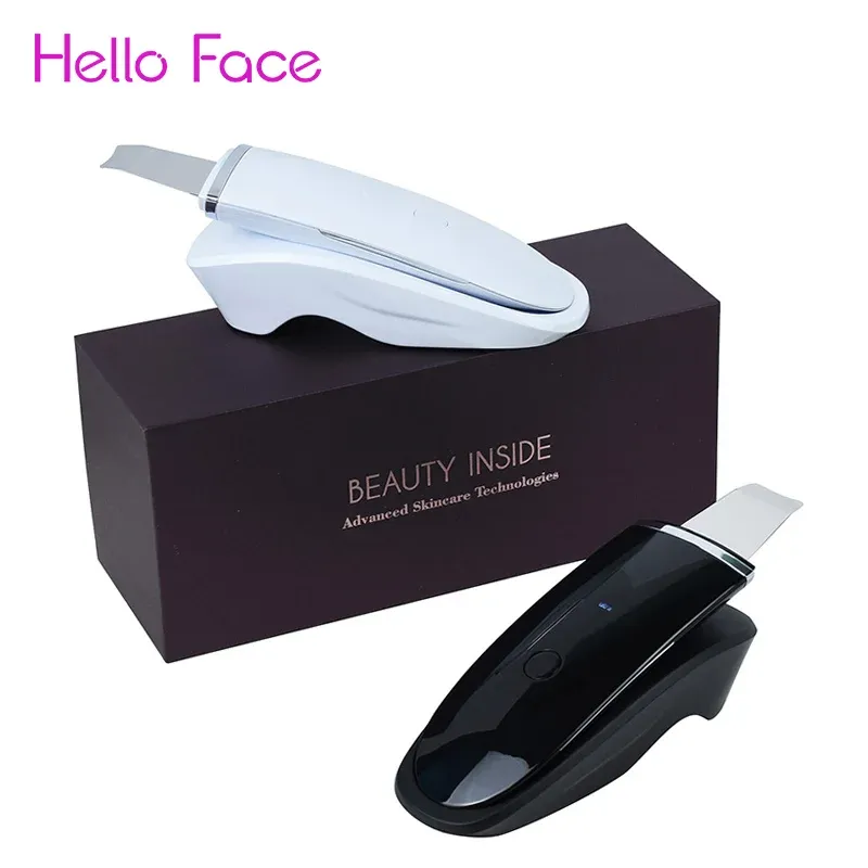 Instrument Hello Face Scrubber Cleaning Aqua Peeling Machine Ultrasonic Facial Shoveler Acne Blackhead Remover Spatula Lyft Basladdning