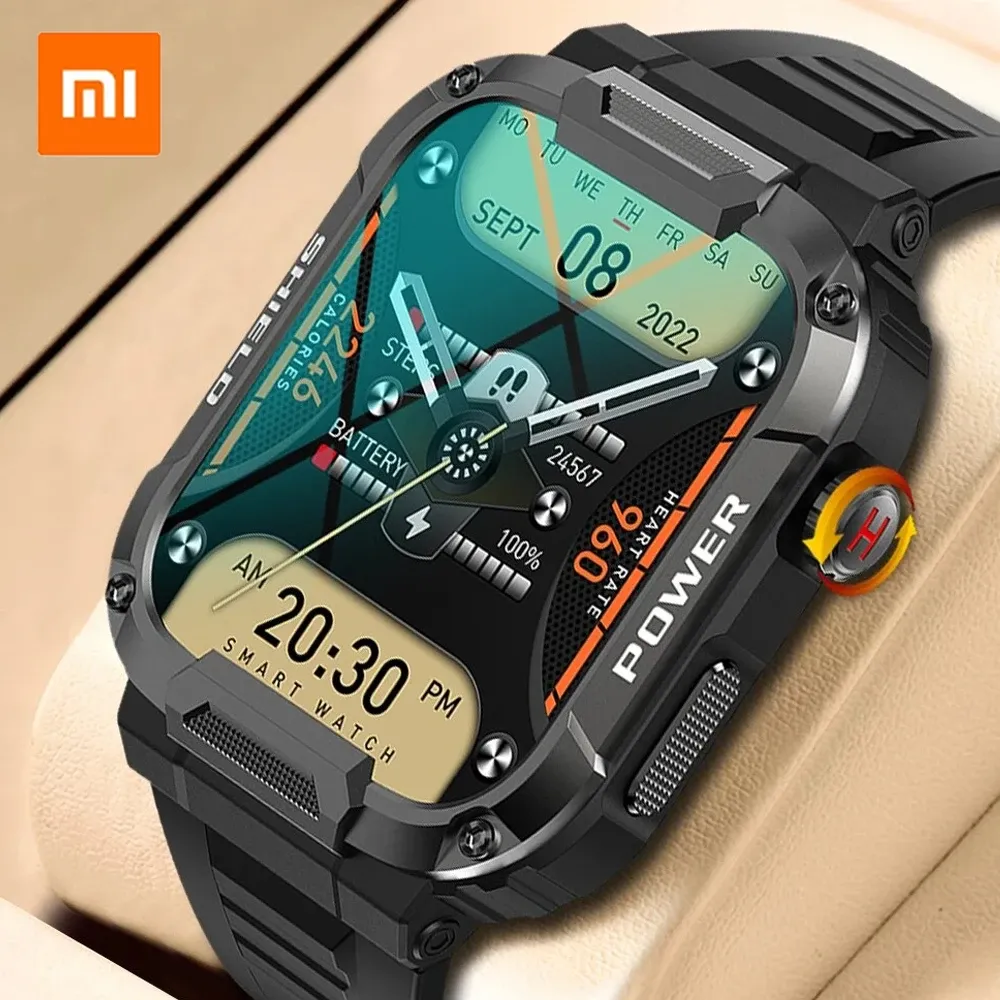 Regardez Xiaomi 2023 Mentide accidentée Smart Watch Men pour Android iOS FTICSE Watches imperméables 1.85 '' AI Voice Bluetooth Call Smartwatch