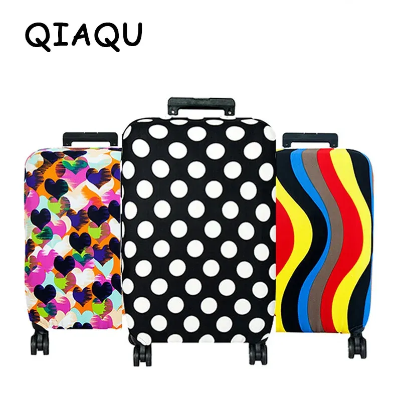 Accessories QIAQU High Quality Fashion Travel elasticity Luggage Cover Protective Suitcase cover Trolley case Travel Luggage Dust cover