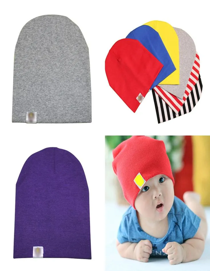 Chapeau bébé couleur solide nouveau-né en tête de casquette de coton pouf pouf congénulant chapeaux de bandeau pour tout-petit accessoires de boutique M1099409069