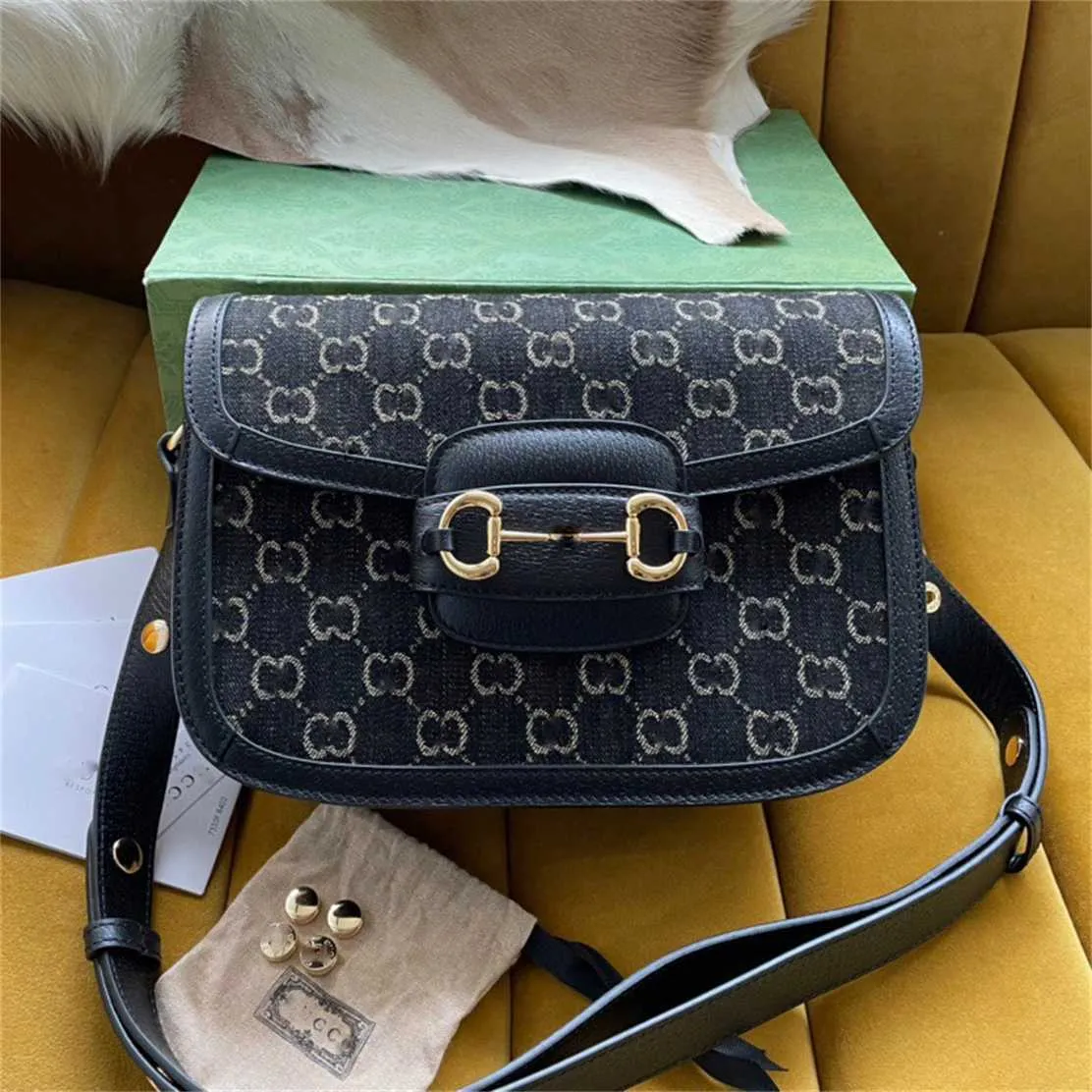 Tote bag high definition Original black tannin saddle 1955 series horse buckle Single Messenger Classic womens