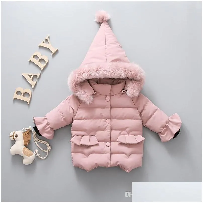 Down Coat Retail 9 Colors Kids Winter Coats Boys Girls Luxury Designer Thicken Cotton-Padded Infant Baby Girl Jacket Hooded Jackets Dr Dhnsm