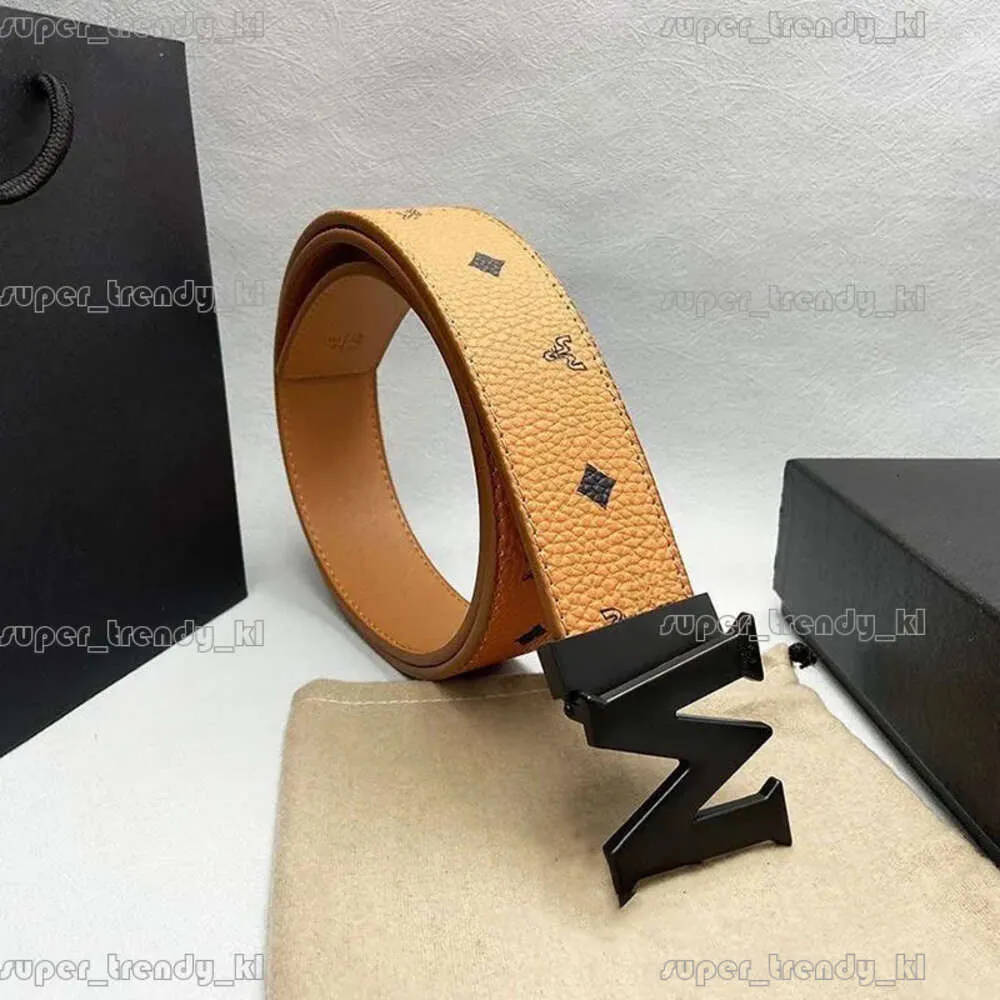 McMs Bag Modebreite 3,4 cm Buchstaben Großhandel Metallic Belts Herren Echt Leder Geschäftsfrau Outdoor Casual Hochqualität Mann Luxus Designer Belt 805