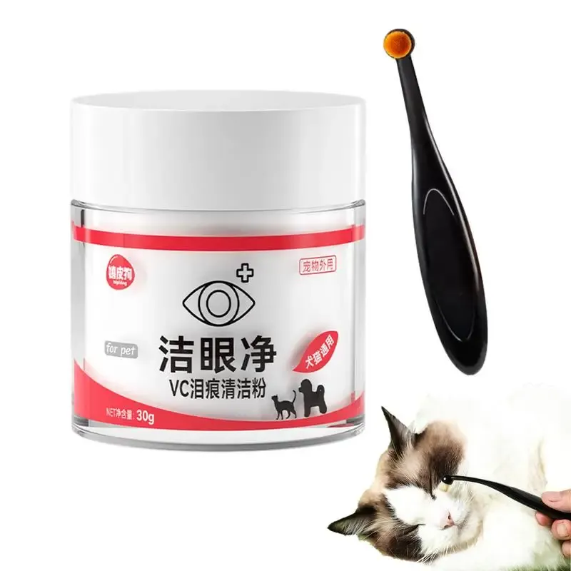 Removers Pet Tear Stain Removal Powder Dog Eye Cleaning Powder with Tear Stain Brush Gentle Absorbing Tears Powder för husdjurstillbehör