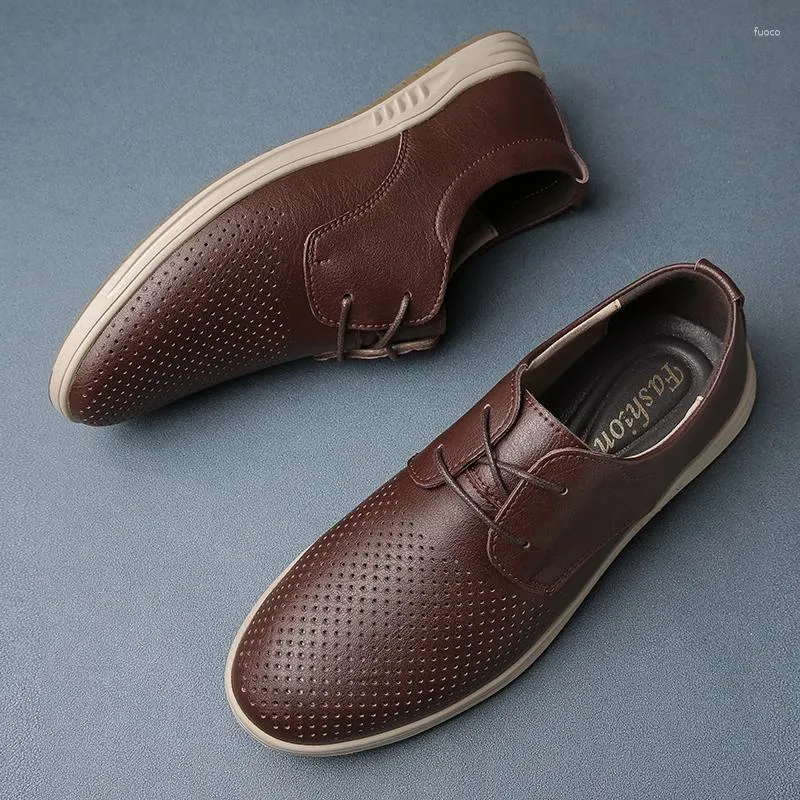 Casual Shoes Italian Brand Men's Sports Anti Slip Wear-resistant Soles Leather Low Top Free Delivery