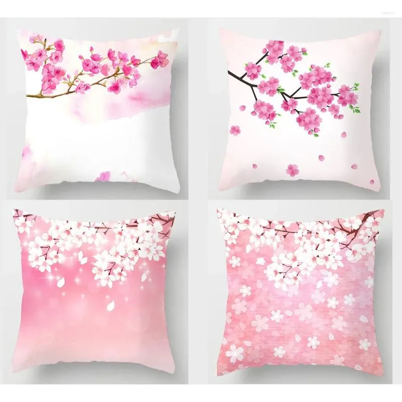 Kussen roze bloem vierkante kussensloop deksel woonkamer beddengoed